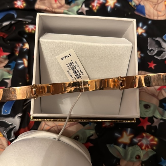 NEW MICHAEL KORS ROSE GOLD BRACELET BANGLE DIAMOND LOVE LOCK NUT BOLT CUFF BOX X - Picture 15 of 16